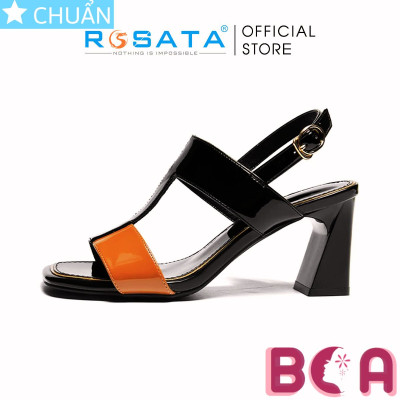 Giày xăng đan nữ hở mũi cao 7 phân RO662 ROSATA tại BCASHOP phối màu độc đáo, tạo nét thanh lịch và thời trang