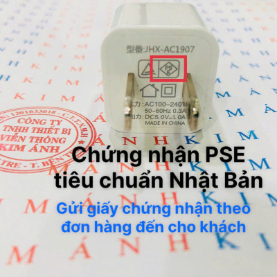 Củ sạc xuất Nhật KFLY (JHX-AC1907) 1A, chứng nhận PSE tiêu chuẩn Nhật Bản, dùng thử 30 ngày hàng chính hãng