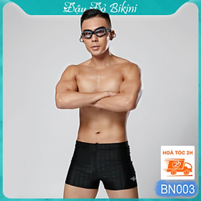 Quần bơi short nam hoạ tiết da cá, chất thun bơi lạnh dày đẹp chống nước nhanh khô, dáng ngắn ôm gọn dễ vận động | BN003