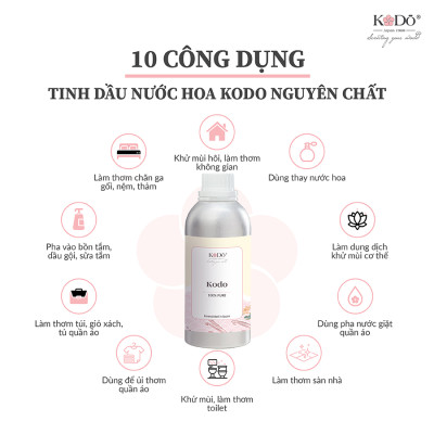 [55 Mùi Hương] KODO Tinh Dầu Nước Hoa Thiên Nhiên KODO Nguyên Chất Mùi Hương Sang Trọng, Thư Giãn - Dung tích: 10ml/chai