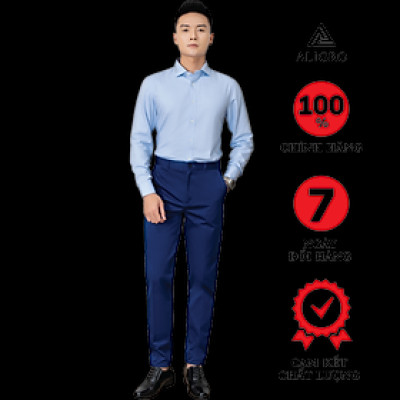 Quần kaki nam ALIGRO chất liệu kaki mềm mịn cao cấp dáng slimfit màu xanh đậm ALGK066