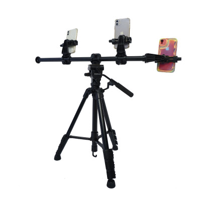Combo Livestream Quay Chụp Nhiều Thiết Bị - Tripod Yunteng VCT 668 gắn Thanh Ngang và Kẹp 358 - Hàng chính hãng