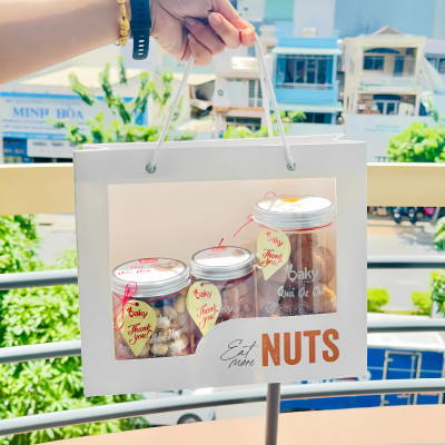 Quà Tặng Oaky - Combo Hạt Dinh Dưỡng Cao Cấp Hạnh Nhân, Quả Óc Chó, Hạt Hỗn Hợp - Tặng Túi Giấy Sang Trọng