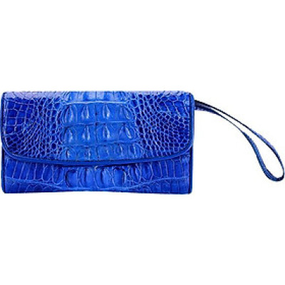 Ví Nữ Da Cá Sấu 3 Gấp Gai Huy Hoàng HT3288 (19 x 10.5 cm) - Xanh Dương