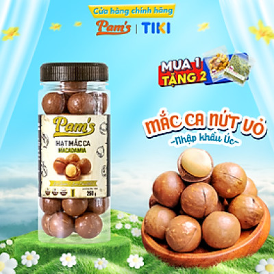 Hạt Macca Úc Nứt Vỏ Pams [Tặng kèm khui hạt] Macca Hữu Cơ Nhập Khẩu Úc, Hạt A Size 25-28