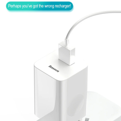 Củ Sạc Nhanh Thương Hiệu Baseus Công Suất 24W Công Nghệ Qualcomm QC 3.0 Tự Động Điều Chình Dòng Sạc - Hàng Chính Hãng
