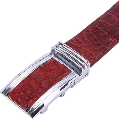 Thắt Lưng Nam Da Cá Sấu Gai Đuôi Bản Lớn Huy Hoàng HT4723 - Nâu Đỏ