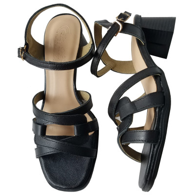 Giày Sandal Cao Gót Da Bò BIGGBEN Cao 5 Phân SDCG133