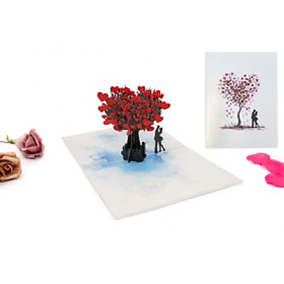 Thiệp 3D Pop Up Cây Tình Yêu – Thiệp Chúc Mừng, Thiệp Tình Yêu Độc Đáo, Lãng Mạn, L08