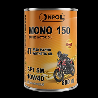 Dầu nhớt xe máy Mono 150 - API SM - JASO MA2/MB - 10W40 (Synthetic Oil) - 0.8L/1L - Hàng Chính Hãng - Dành cho Xe số và Xe tay ga