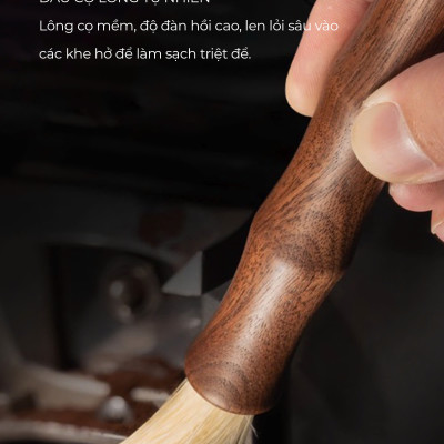 Cọ quét cà phê cán gỗ óc chó Feepie