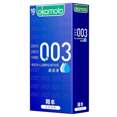 Bao Cao Su Okamoto 0.03 Cool Siêu mỏng Bóng Láng Mát lạnh Hộp 8 Cái 