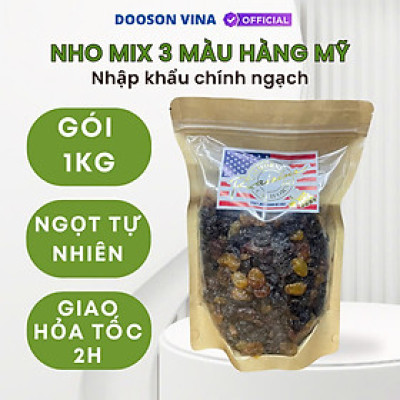 Nho Khô Không Đường 3 Màu Ngọt Tự Nhiên Hàng Mỹ 