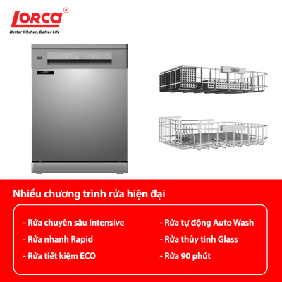 Máy Rửa Bát 13 Bộ LORCA TA 918DWS - Hàng Chính Hãng Cao Cấp Nhập Khẩu Malaysia Bền Bỉ Tiết Kiệm Điện