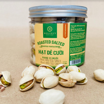Hạt dẻ cười rang muối, Không Tẩy Trắng, Bùi giòn, Thơm ngon - nhập khẩu Mỹ chính ngạch Thương Hiệu Holinut/  500gram