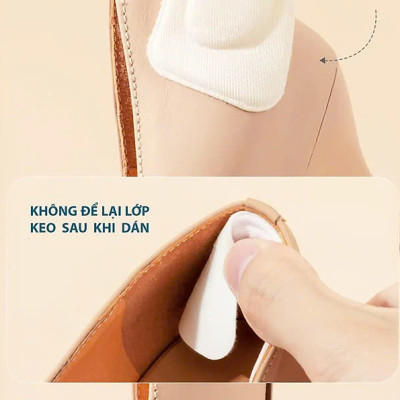 Bộ 2 cặp lót giày 4D bảo vệ gót chân và chống tuột gót giày (loại bầu) 1 CẶP KEM VÀ 1 CẶP ĐEN