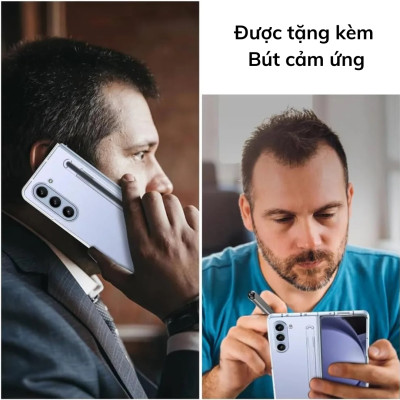 Ốp lưng trong suốt siêu mỏng chống ố vàng cho Samsung Galaxy Z Fold 6 5G Likgus Penone bảo vệ 360 độ màn phụ và mặt lưng (Tặng bút cảm ứng) - Hàng nhập khẩu