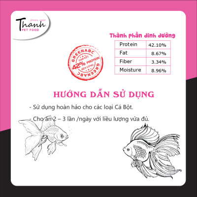 Thức ăn Cá Bột, Cá Thủy Sinh nhãn GREENABC – Độ đạm 40% giúp tăng trưởng nhanh, tăng đề kháng, lên màu – Hộp 200g