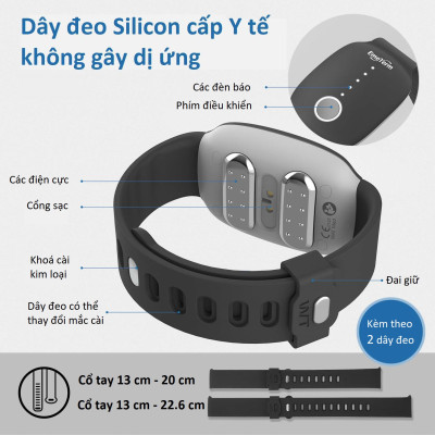 Thiết bị đeo tay chống nôn nói do say tàu xe, ốm nghén EmeTerm Explore - đạt chứng nhận FDA/CE - Không dùng thuốc - Không tác dụng phụ - Pin sạc - Chống thấm nước IP67- Hàng chính hãng