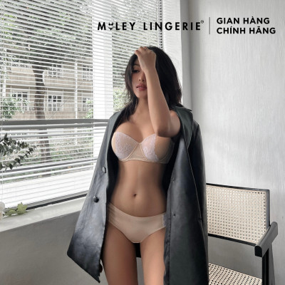 Bộ Đồ Lót Nữ Áo Cúp Ngang Và Quần Lót Thun Lạnh Phối Ren Charming Girl Miley Lingerie - BRM02_FMM05