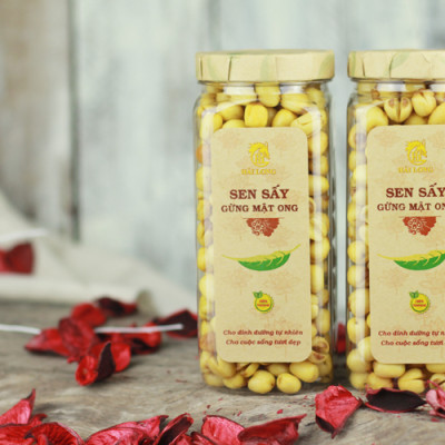 Combo Sen Sấy Gừng Mật Ong Hải Long (230g) + Mứt Xoài Sấy Dẻo Hải Long (120g)