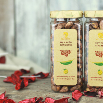 Combo Hạt Điều Rang Muối Vỏ Lụa Hải Long (250g /Hũ) + Mứt Gừng Nướng Mật Ong Hải Long (120g)