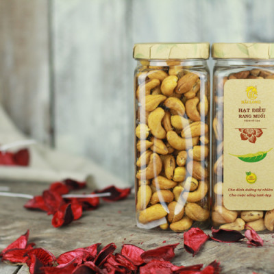 Combo 4 Hũ Hạt Điều Rang Muối Tách Vỏ Lụa Hải Long (250g / Hũ)